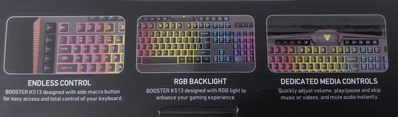 TECLADO GAMING KEYBOARD/BOOSTER K513.Altura ajustável Casa,Sala,Quarto