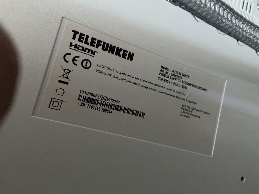 Телевізор Telefunken 32'' SmartTV Youtube/Wifi/T2/Німеччина