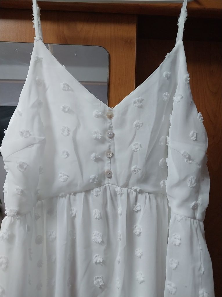 Платье белое, сарафан размер М