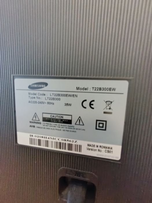 TV Samsung 24 polegadas avariada