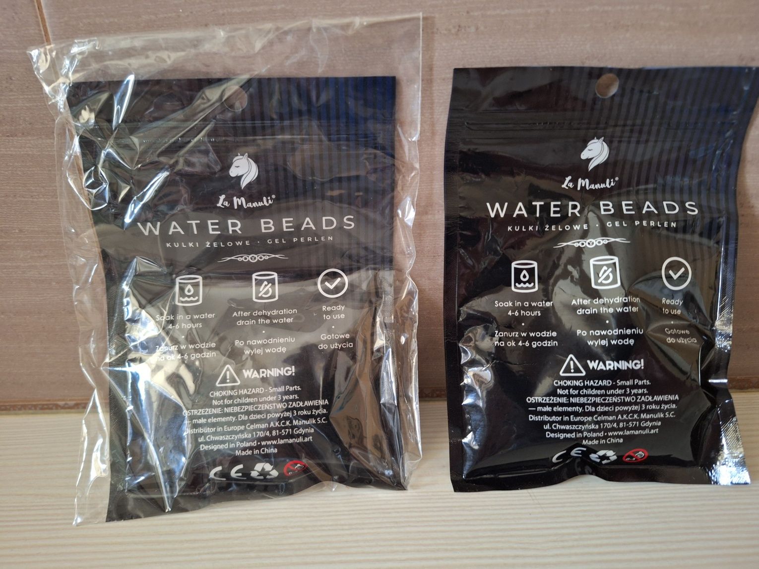 Kulki hydrożelowe do wazonu water beads bezbarwne i czarne