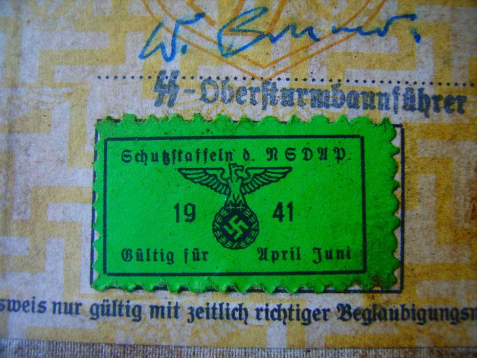 Legitymacja Oficera Waffen SS 1941r + Zardzewiała Klamra SS