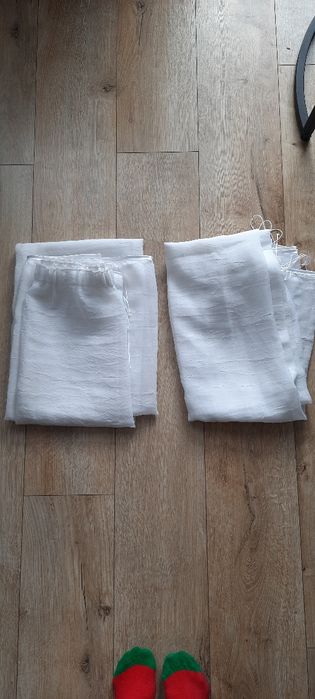 Firanka 2 sztuki na taśmie marszczącej, woal kreszowany