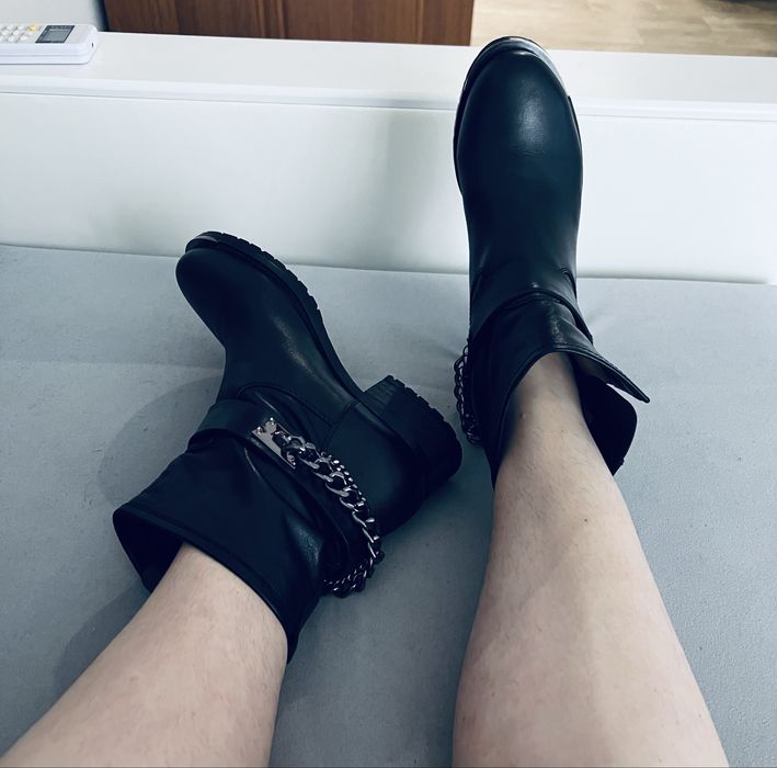 Ботинки сапоги ботфорты челси мюли броги zara attizzare кожа