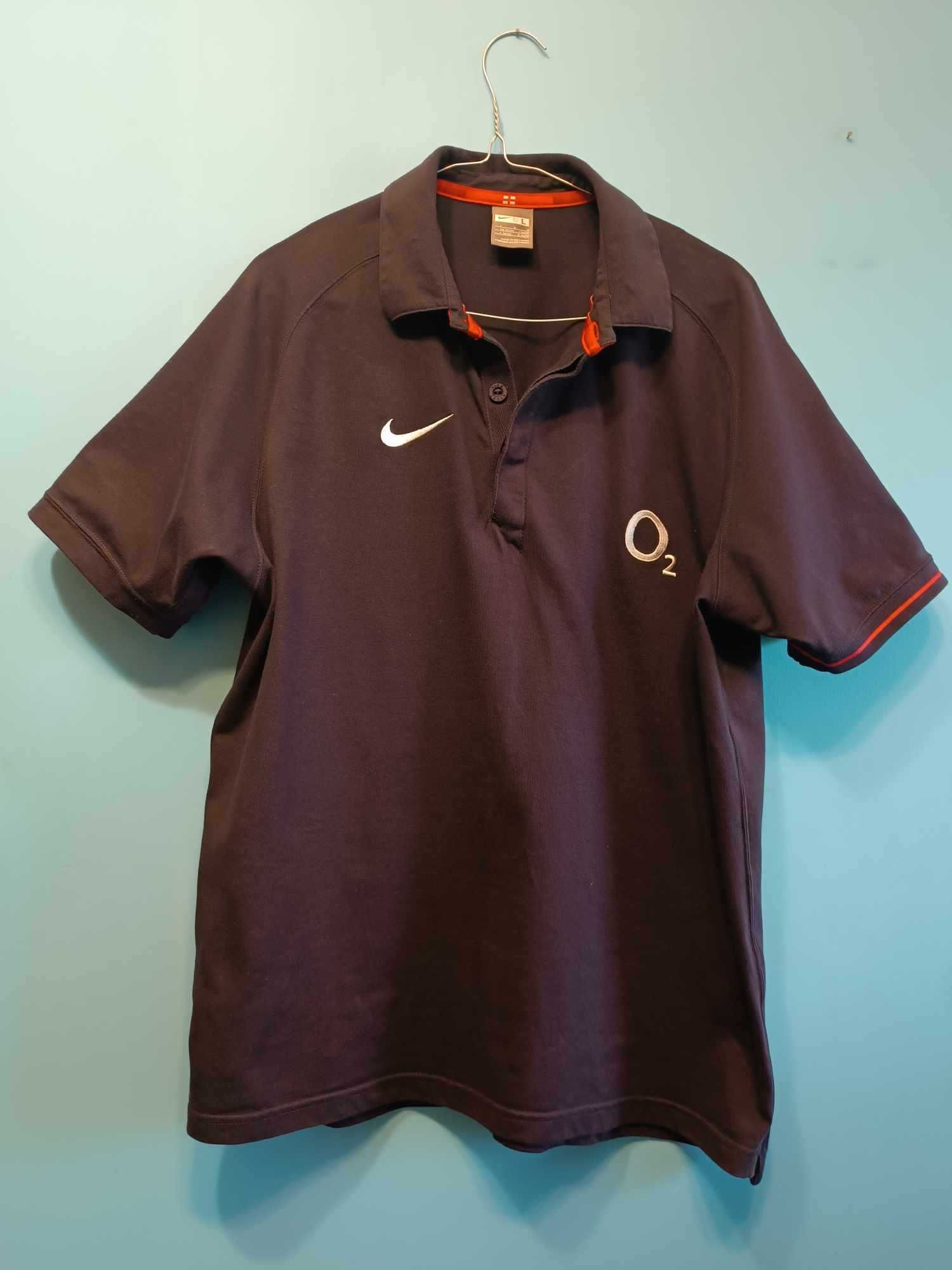 Koszulka polo męska bawełniana logowana jak nowa granatowa- L - "Nike"