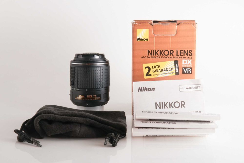 Nikkor AF-S 55-200 f/4-5.6G G ED VR II, stan idealny