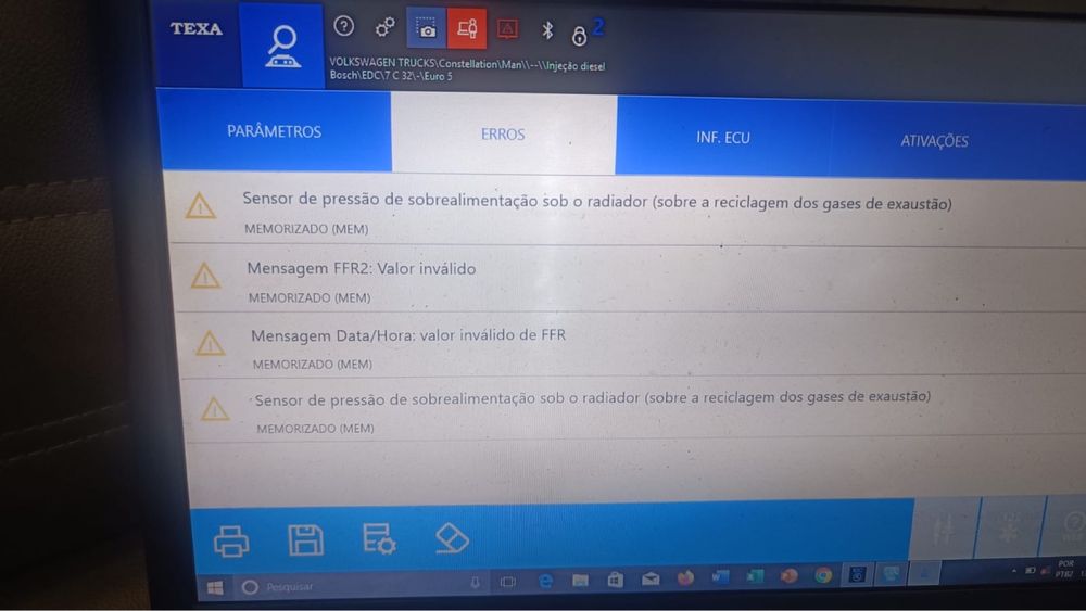 Centralinas quadrantes e airbags