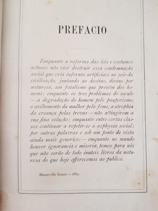 Livros antigos "Os miseraveis" de 1862 1°edição 5 volumes