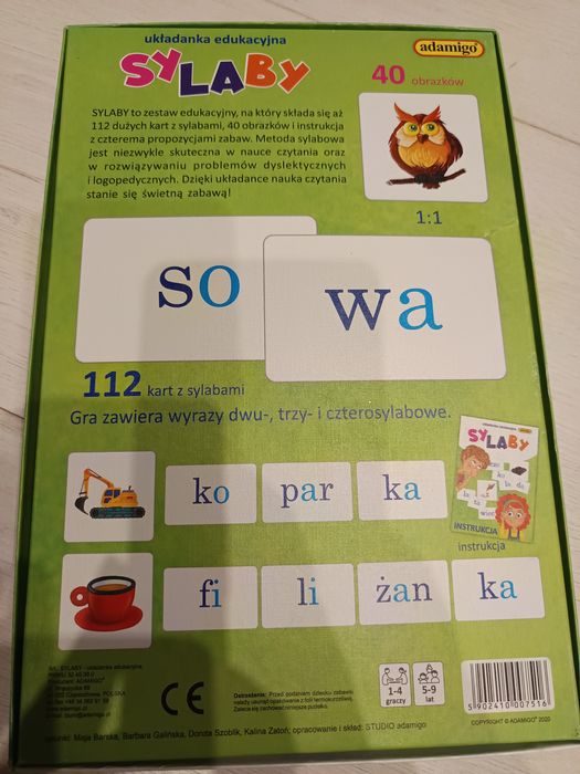 Sylaby układanka edukacyjna