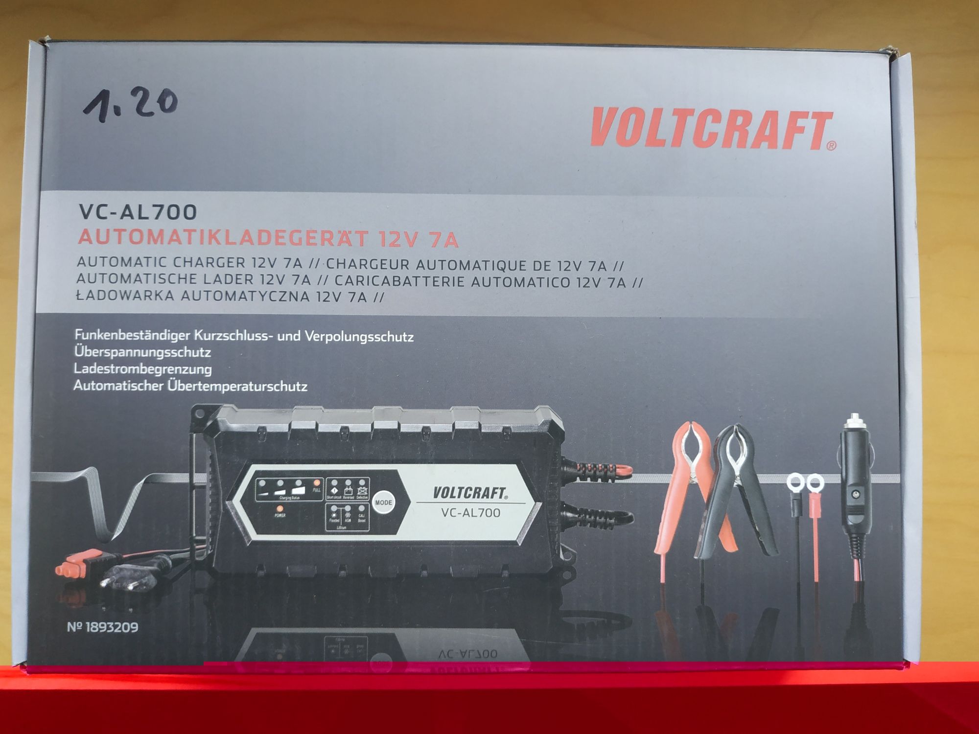 Зарядка для автомобільних акумуляторов voltcraft