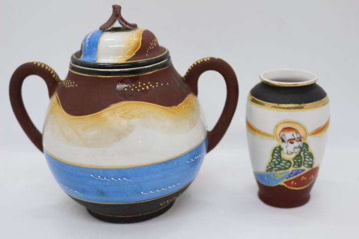 Açucareiro Porcelana Japonesa Satsuma Período Meiji