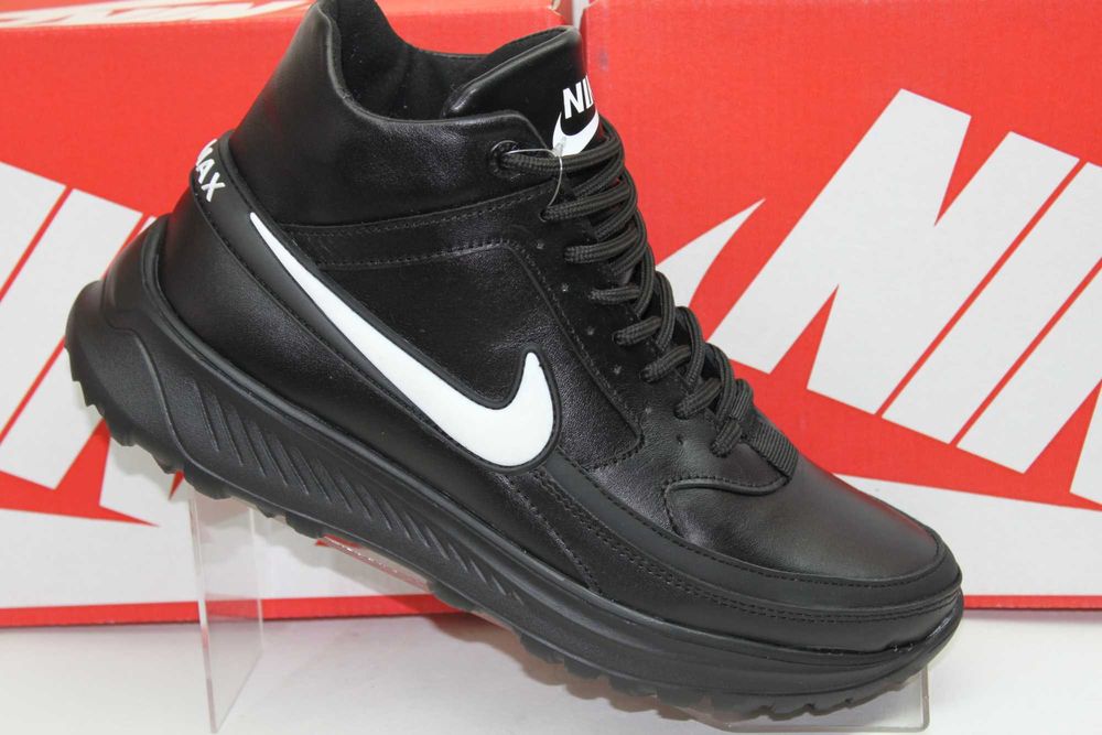 Nike- зимние черные кроссовки ботинки кросівки  на меху(19-5чербелмех)