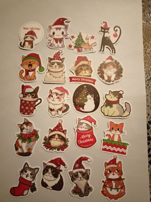Naklejki koty Boże Narodzenie