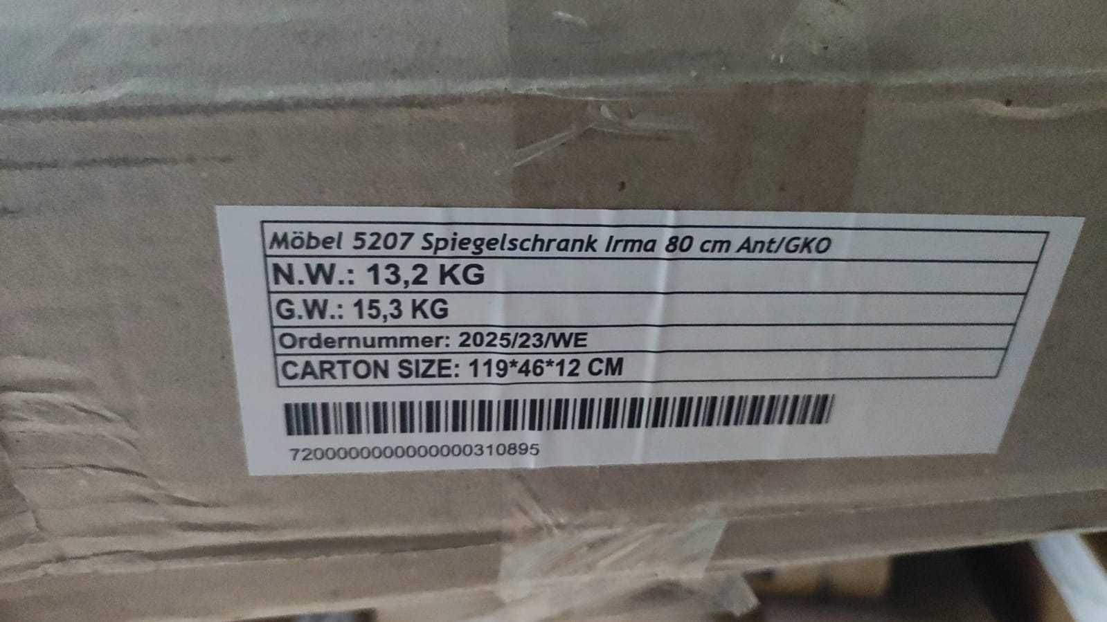 szafka z lustrem IRMA Antracyt Dąb, 80 x 55 cm, 5207