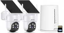Anran 4Mp Hd Zestaw Kamer Solarnych 2 Kamery Zewnętrzne Wlan 64Gb Sd G