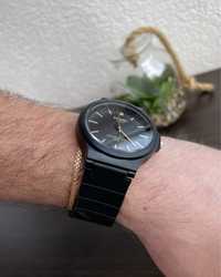 Годинник SKMEI 2108 кварцовий стильний чорний модний золотий