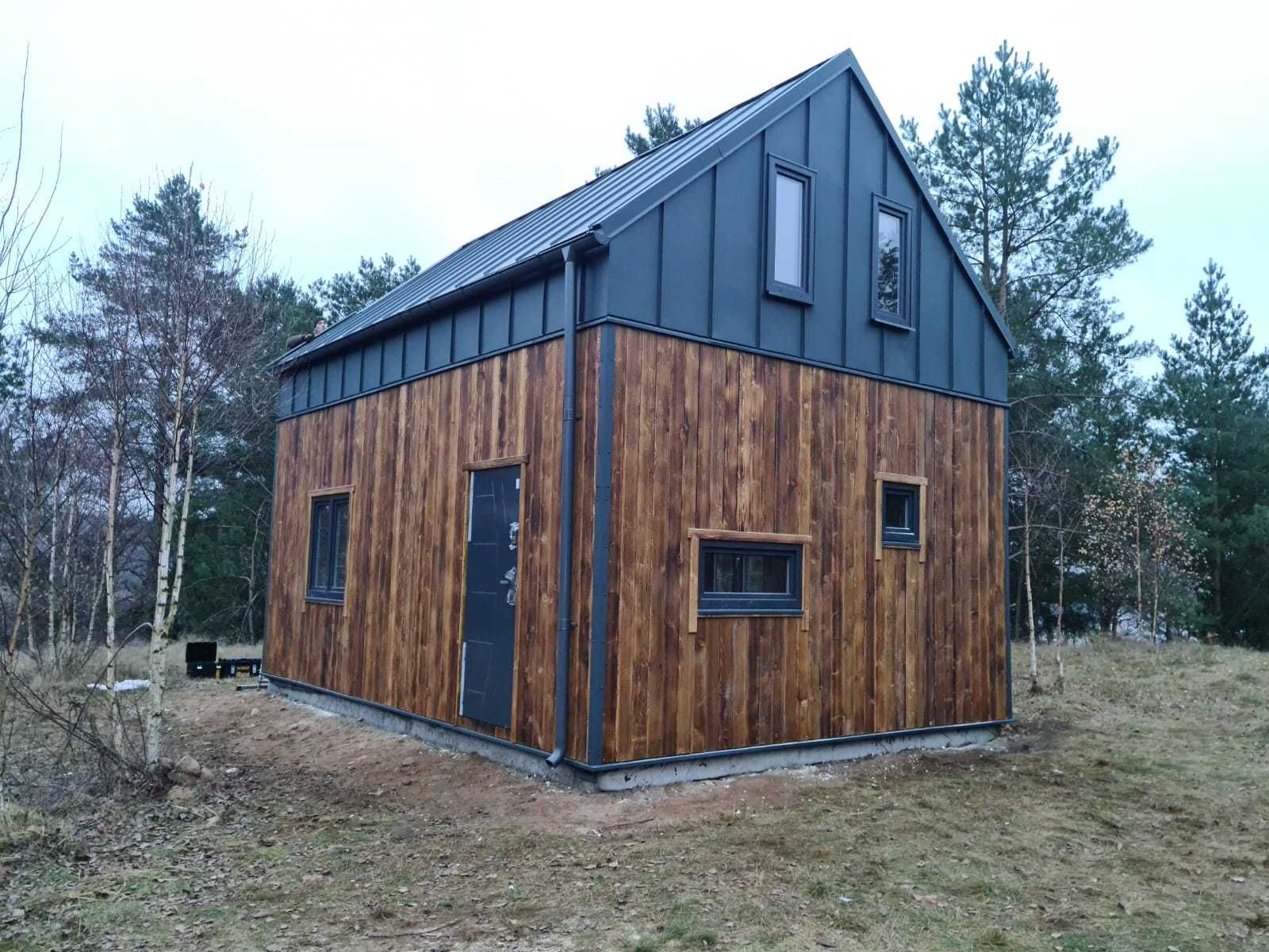 Dom drewniany, Szkielet Konstrukcja drewniana 35 m2 domu drewnianego