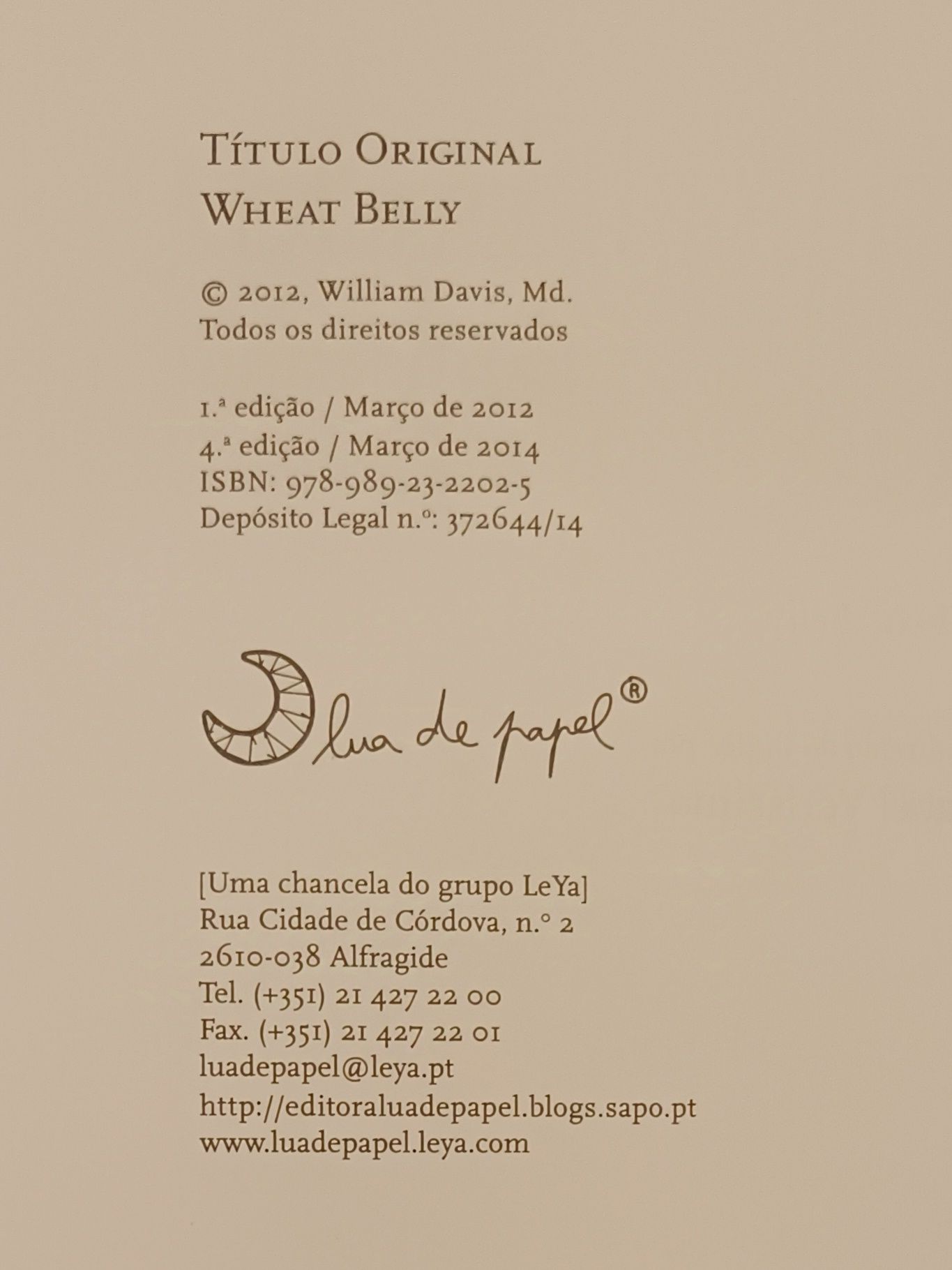 Livro Sem trigo sem barriga, de Dr William Davis