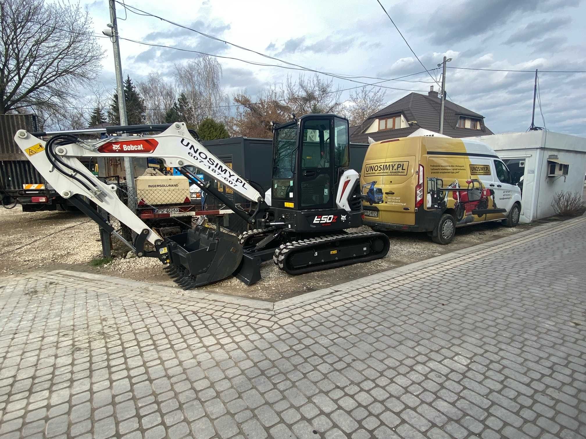 Minikoparka E50Z - 5 ton - wynajem - usługi minikoparką Bobcat E50Z