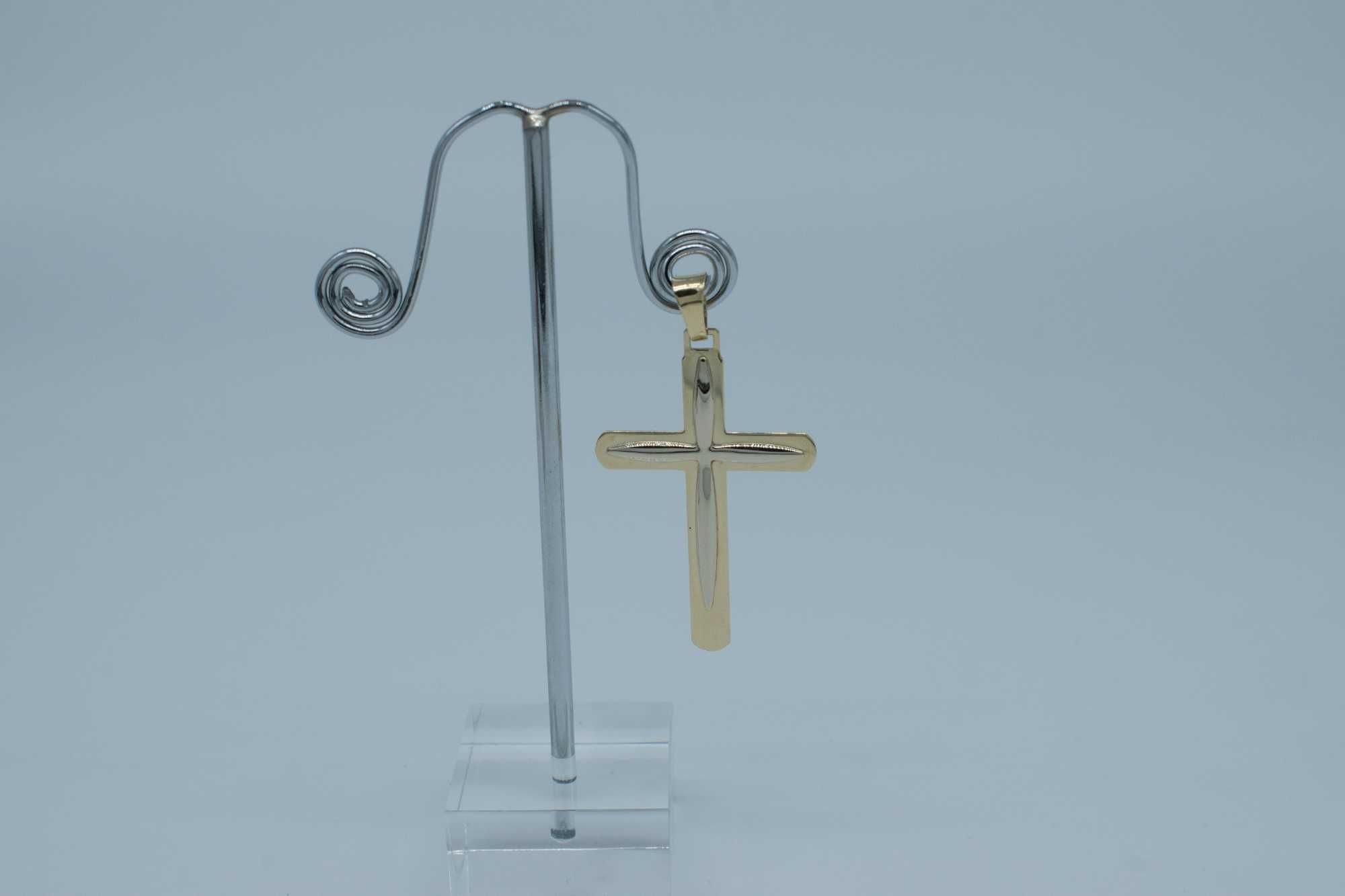 złota zawieszka 585 14K 2,95gram 5cm KRZYŻ krzyżyk NOWY DUŻY