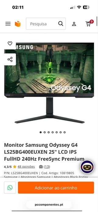 Monitor 240Hz Odyssey