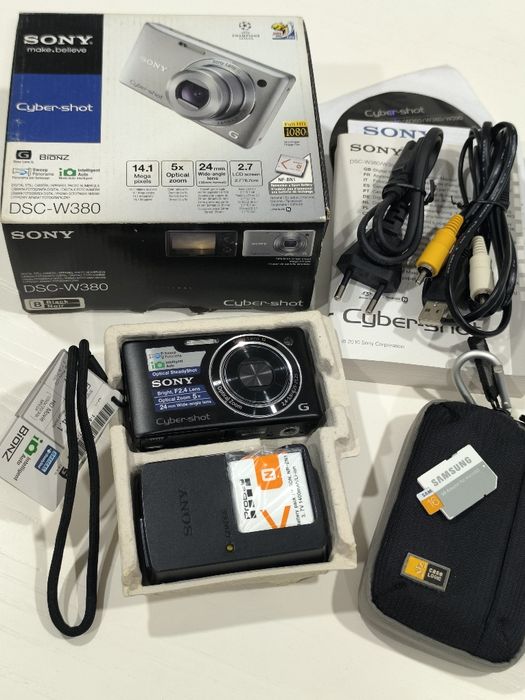 Sony Cyber-shot DSC-W380 | Como Nova | Bolsa, Cartão 16GB e Bateria No