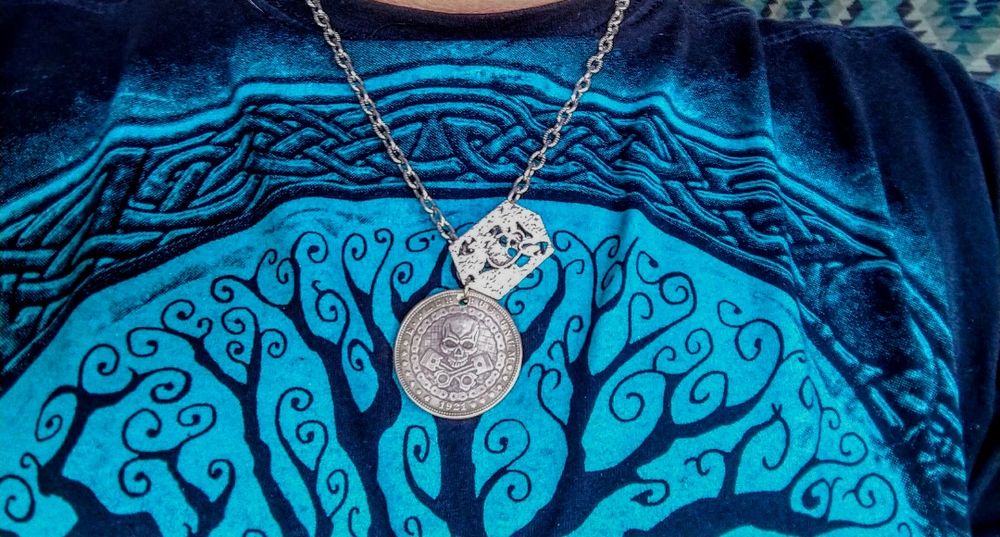 Wisiorek motocyklisty As Pik Motorhead czaszki łańcuch chopper Harley