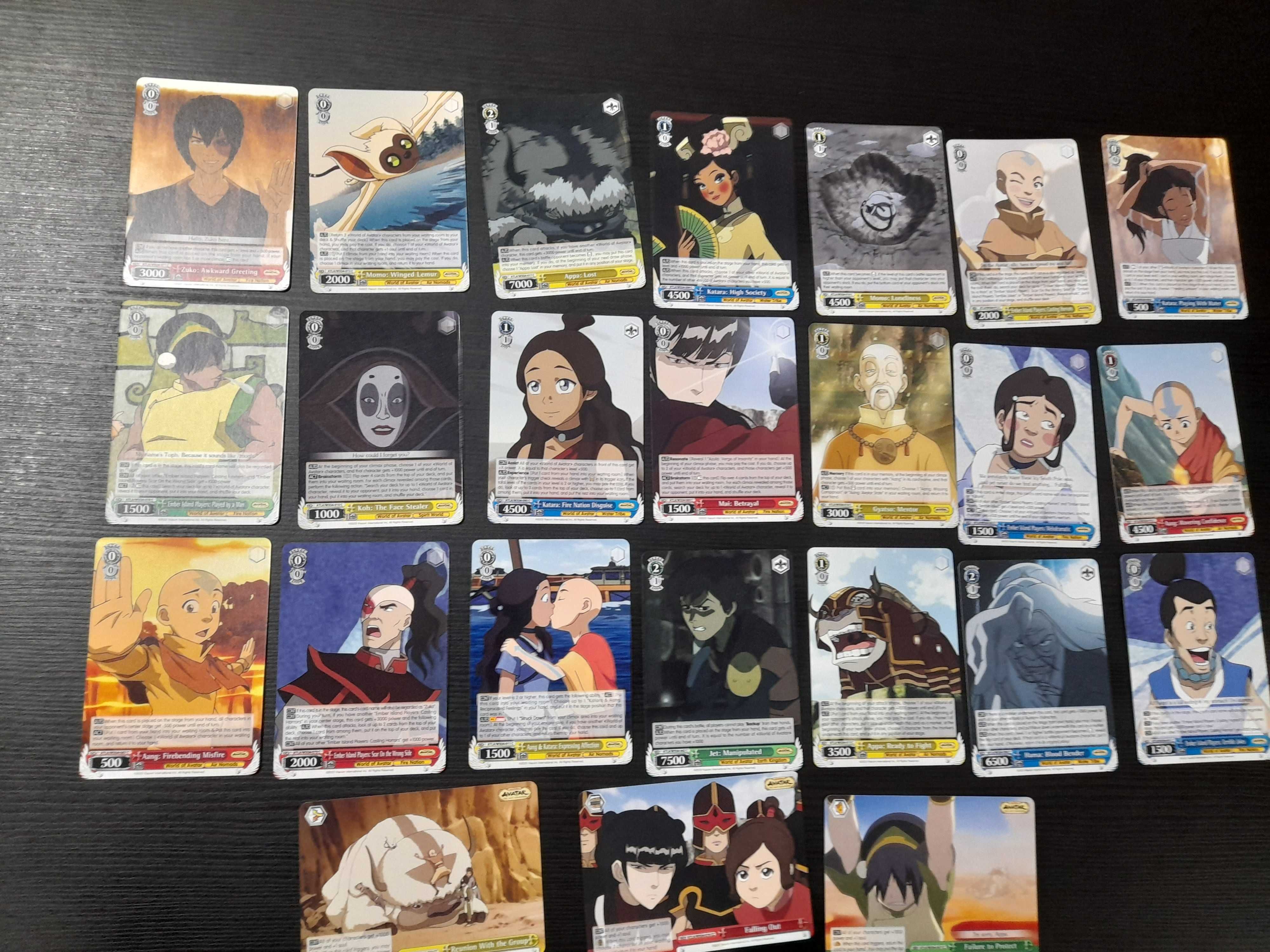 Avatar: The Last Airbender Weiss Schwarz cartas lote