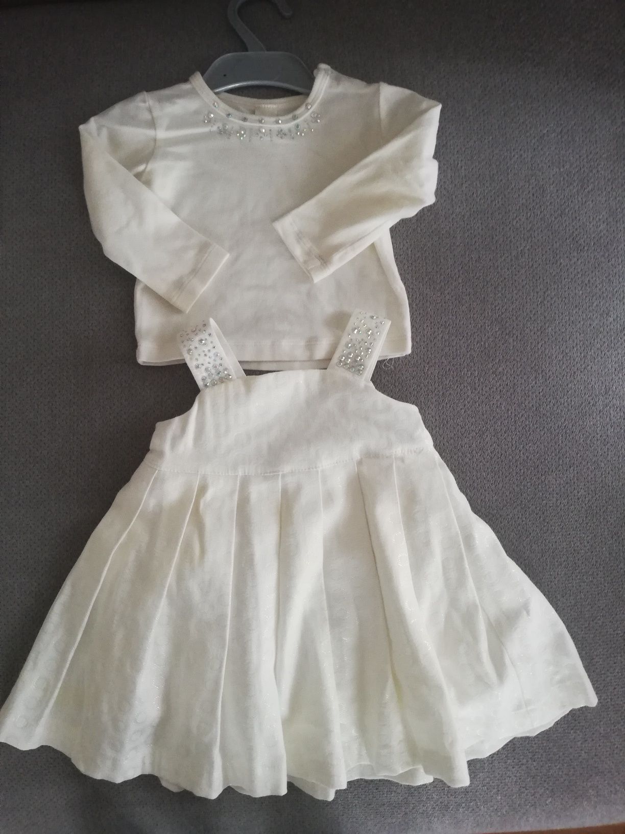 Komplet ubranka sukienka zestaw do chrztu dla dziewczynki rozm 68