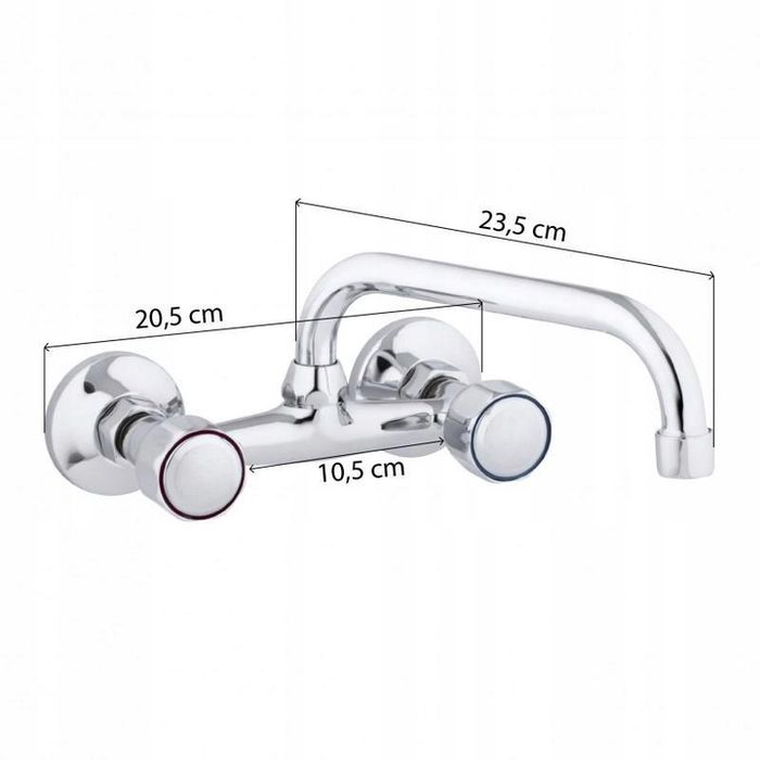 Bateria Kuchenna Ścienna Kran Obrotowa Wylewka Do Zlewu Retro Klasyk