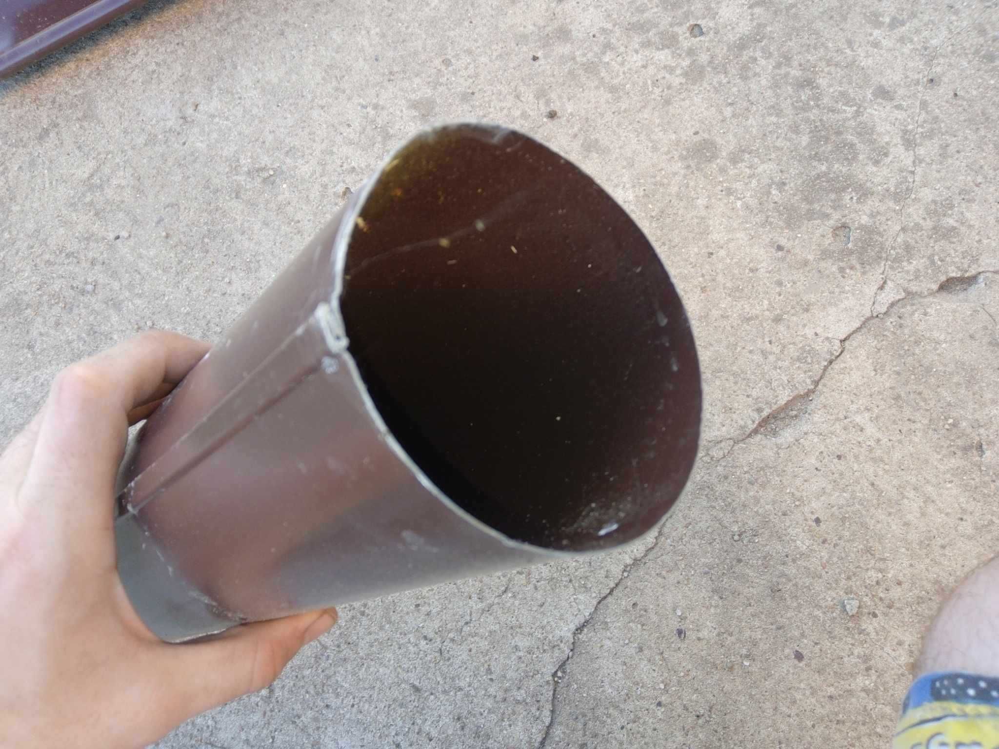 Rura spustowa rynna rynnowa stalowa metalowa brąz dł 34cm śr 80mm