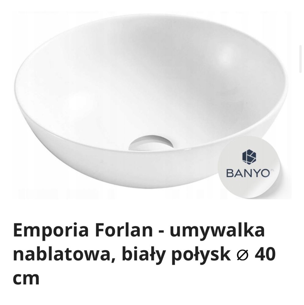 Umywalka Nablatowa okrągła 40 cm Zoya Forlan