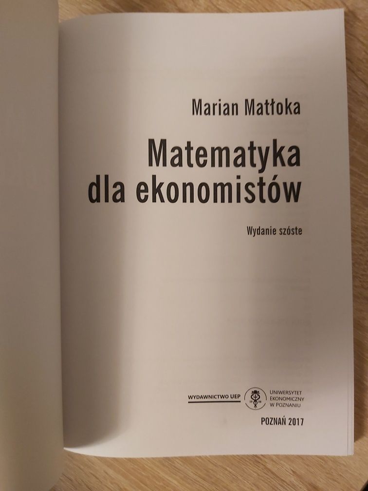 Matematyką dla ekonomistów M. Matłoka