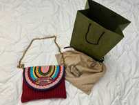 GUCCI Horsebit 1955 Crochet And Knit Cross-body Bag