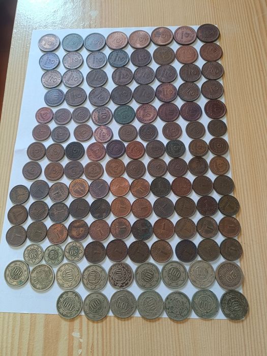 Lote moedas república portuguesa ex colónias e  reis total 168 moedas