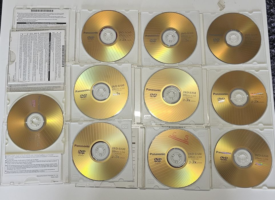 Płyty Panasonic DVD-RAM 2-3X 10 sztuk