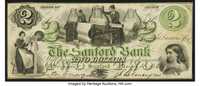 2 доллара США 1861 год Sanford, ME - Sanford Bank $2 Mar. 4, №3602