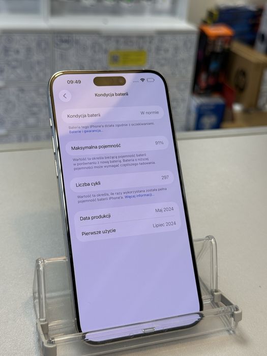 Smartfon Apple Iphone 15 pro max 256GB White Titanium 91%