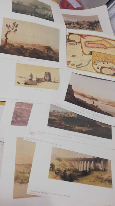 Conjunto de 36 gravuras antigas de Portugal