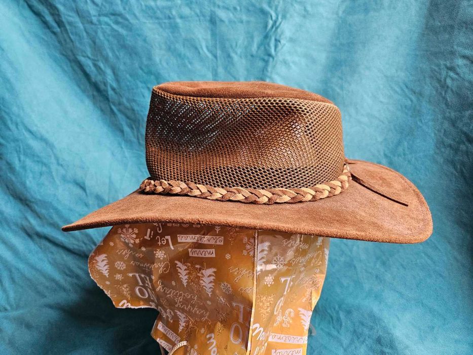 ковбойська шляпа кожа 100% ориг H1H Hanschel hat co USA коричнева р-рL