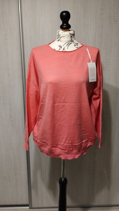 Cienki wiskozowy różowy sweterek uni gratis