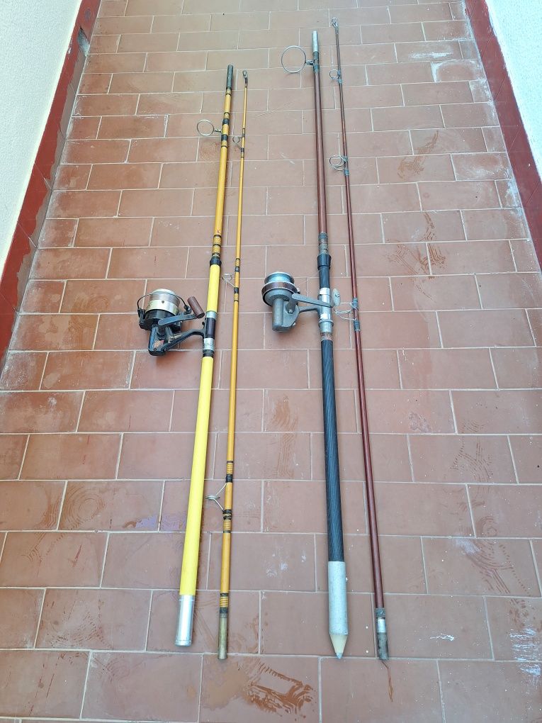 Canas e carretos de pesca
