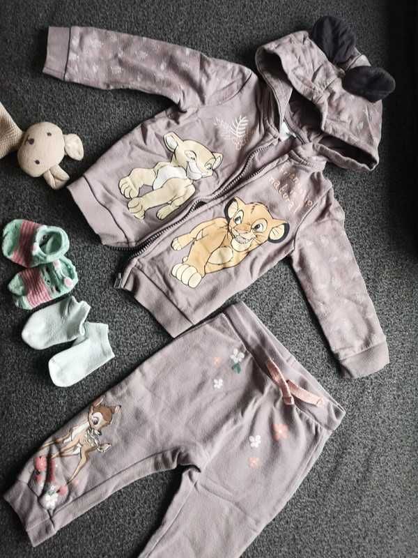 Disney Baby zestaw bluza i spodnie Król Lew Bambi 80-86 cm 12-18m