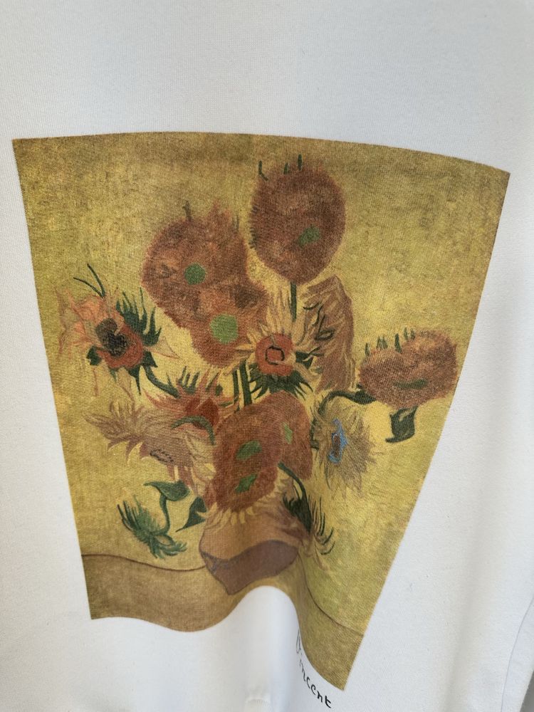 Bluza męska młodzieżowa Bershka r. XS Van Gogh Słoneczniki bawełna
