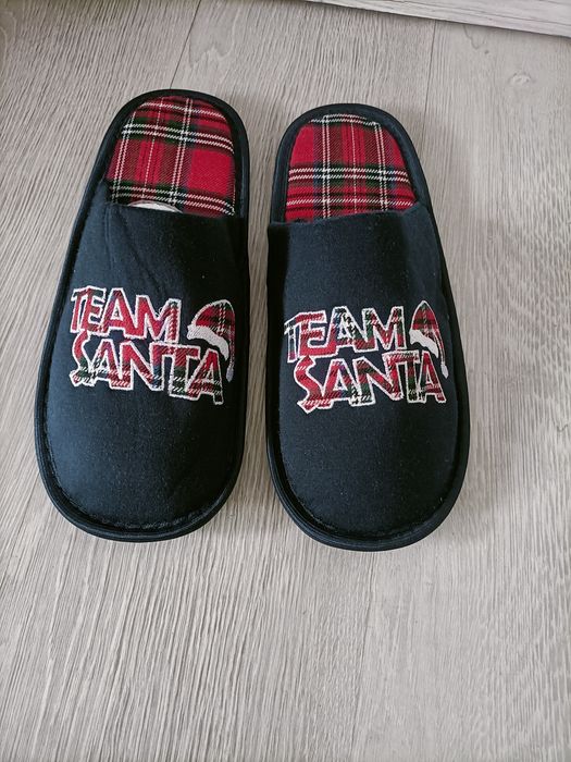 Nowe męskie Świąteczne kapcie klapki jesienne zimowe 45