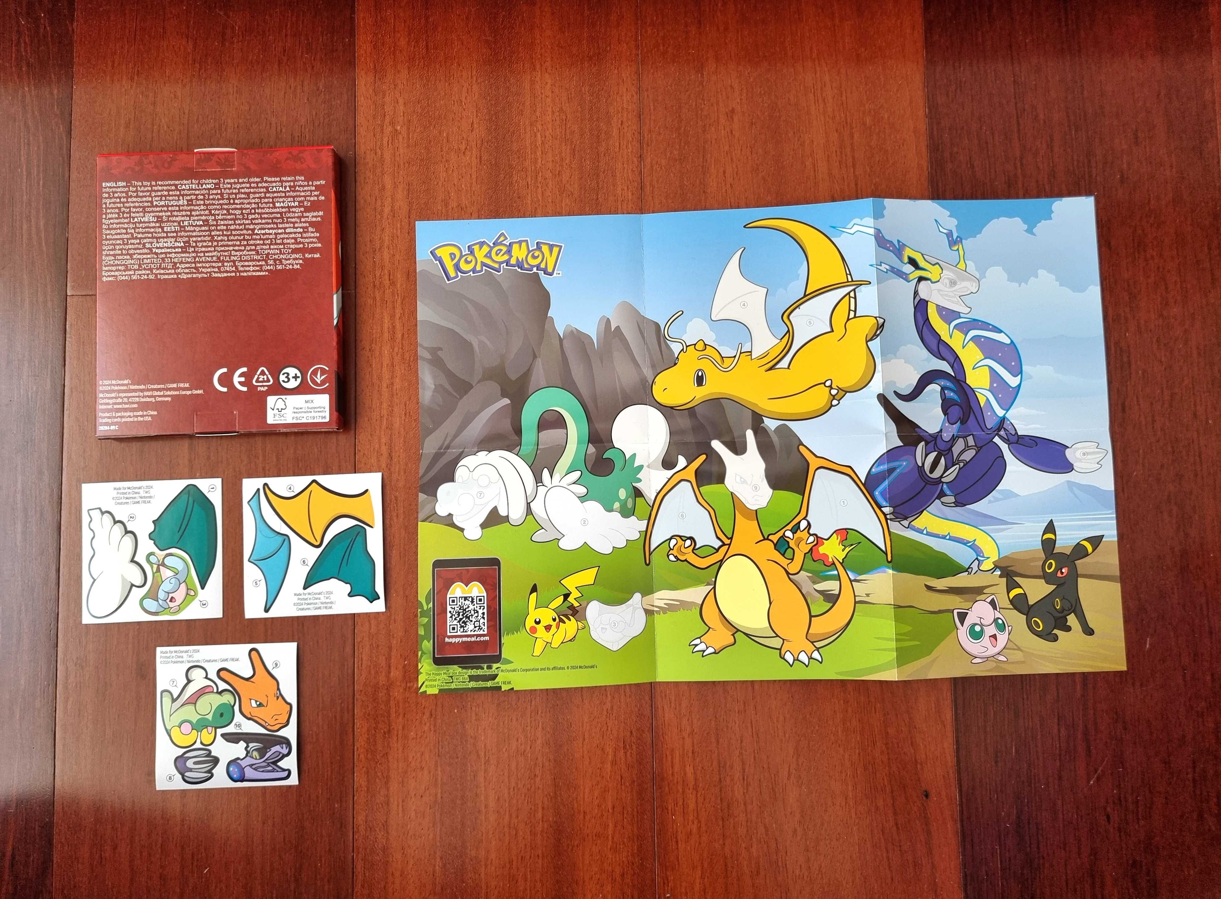 5Caixas Pokémon-Dragonite+Pikachu, Dragapult, Eevee, Miraidon, Umbreon