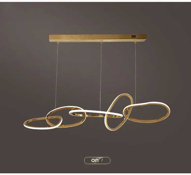 Lampa LED stół - RINGS złota