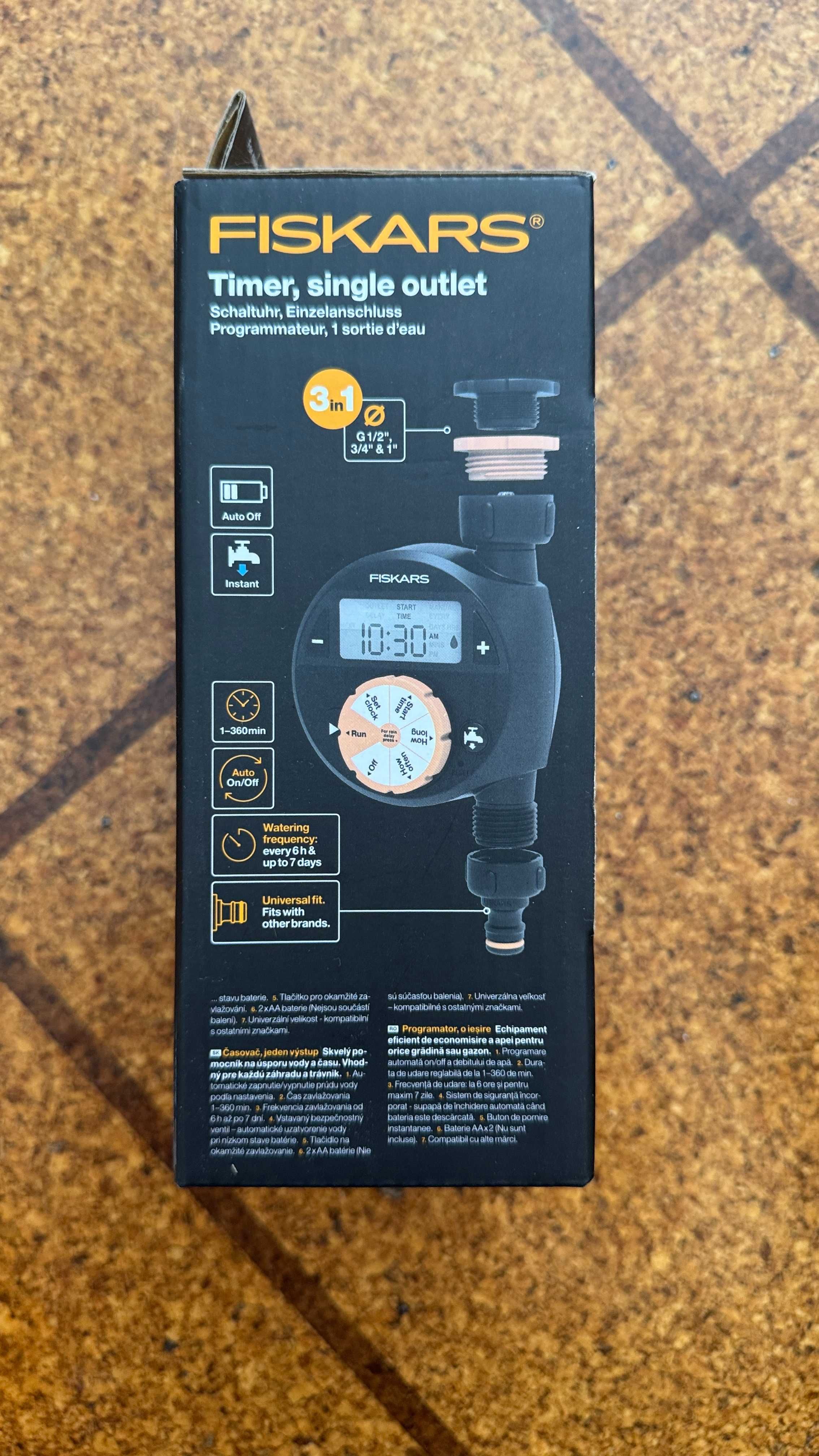 Fiskars Programador de rega 1 saída NOVO / FISKARS TIMER NEW