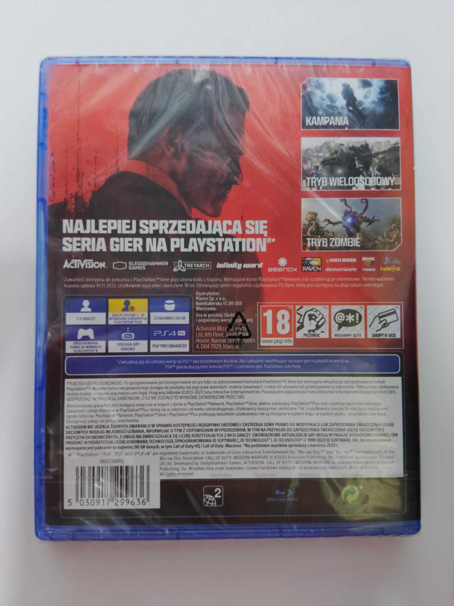 NOWA Call of Duty: Modern Warfare 3 PS4 COD MW 3 Pęknięte pudełko gra