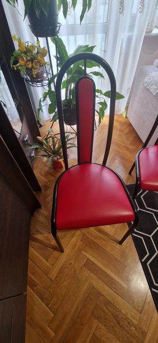 Krzesła czerwono-czarne 6 szt